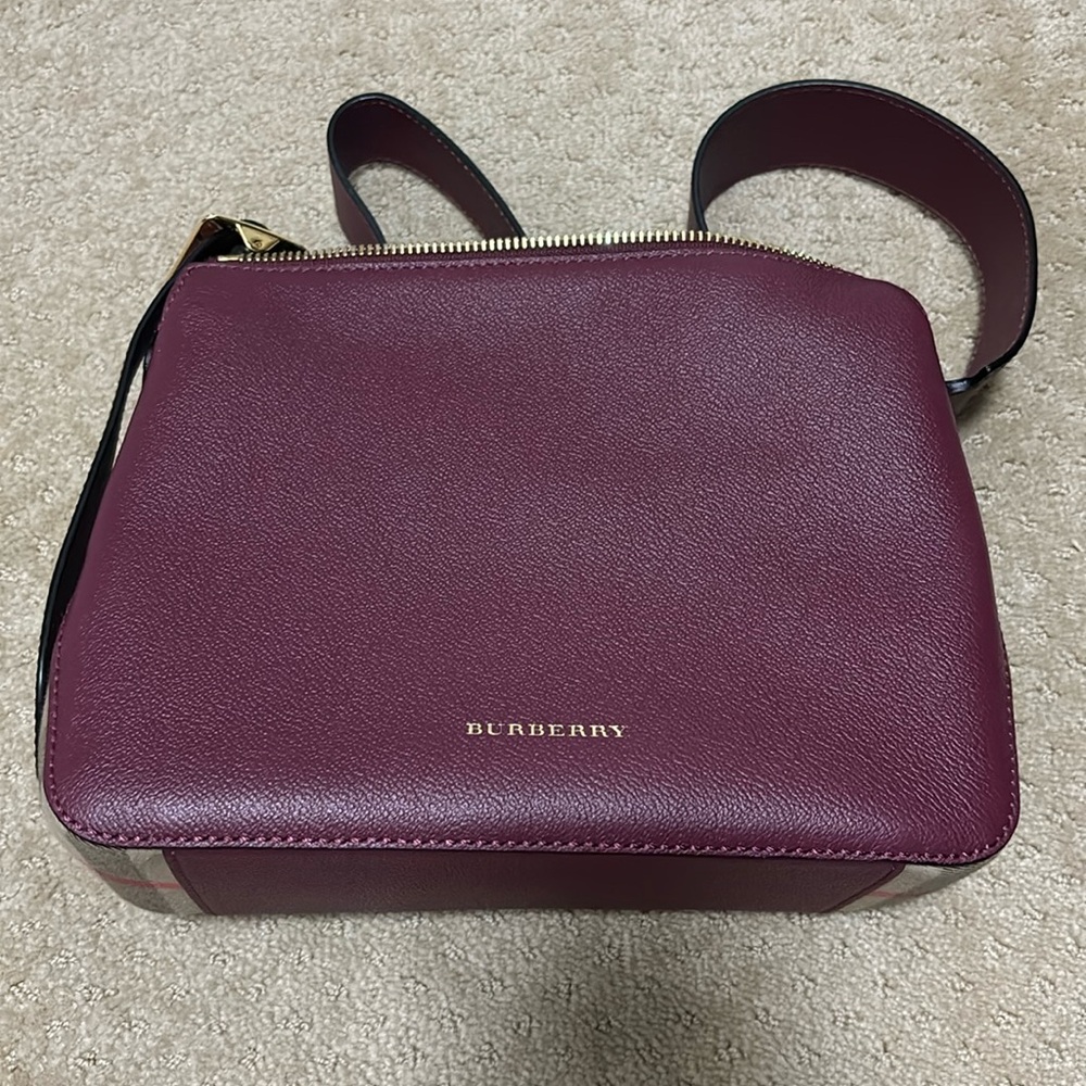 EUC Burberry Helmsley Crossbody Dark Plum